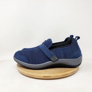 Orthofeet Quincy Shoes Womens 6 D WIDE Blue Stitch Comfort Sneaker 823